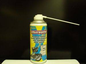 photo of compressed canned air often used to clean computers