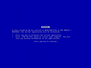 image of blue screen means upgrade time is coming