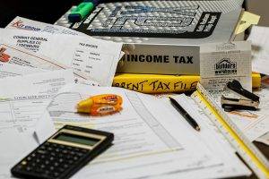 photo of tax forms to illustrate business tax security reminders