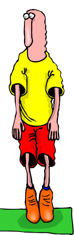 cartoon of skinny guy