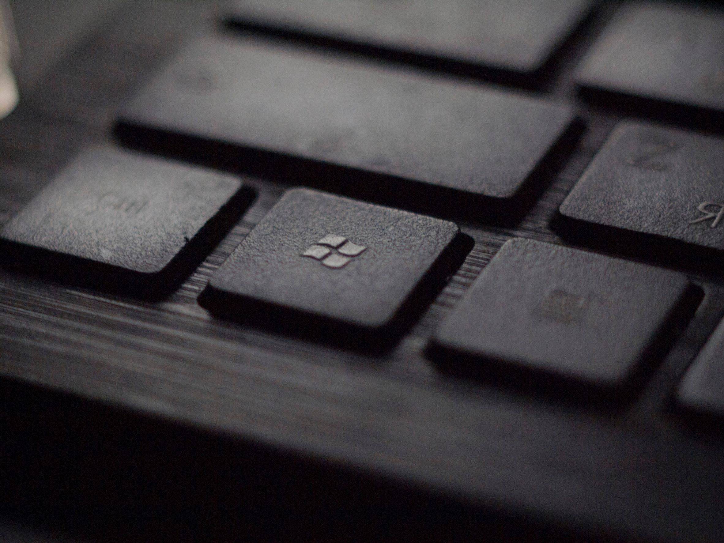 Microsoft logo on keyboard